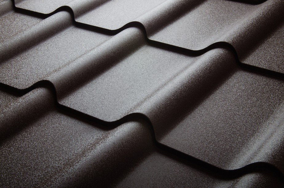 Close up of metal roof tile