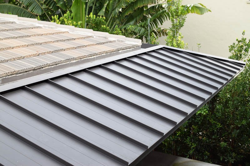 Galvalume roofing in dark bronze