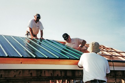 roof installation of metal